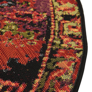 Multicolor 4' 1 x 4' 1 Outdoor Tribal Round Area Rug Weather Resistant for Patio, Deck, Terrace, Balcony, Porch Traditional Design Water Safe Outside Carpet for Sale at Rug Engine