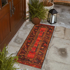 Multicolor 3' x 10' Outdoor Tribal Runner Rug