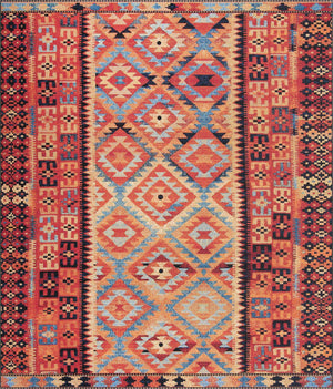 Multicolor 10' x 12' Outdoor Tribal Rectangle Area Rug Weather Resistant for Patio, Deck, Terrace, Balcony, Porch Traditional Design Water Safe Outside Carpet for Sale at Rug Engine