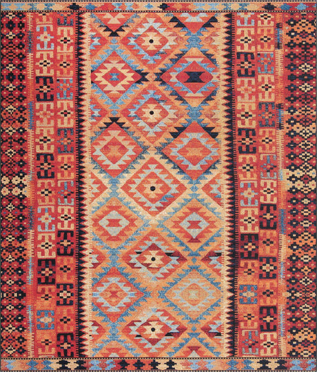 Multicolor 8' x 10' Outdoor Tribal Rectangle Rug