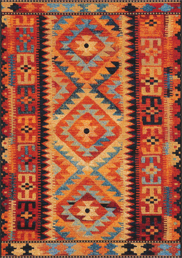 Multicolor 2' x 3' Outdoor Tribal Rectangle Area Rug Weather Resistant for Patio, Deck, Terrace, Balcony, Porch Traditional Design Water Safe Outside Carpet for Sale at Rug Engine