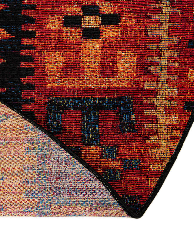 Multicolor 6' 1 x 6' 1 Outdoor Tribal Round Area Rug Weather Resistant for Patio, Deck, Terrace, Balcony, Porch Traditional Design Water Safe Outside Carpet for Sale at Rug Engine