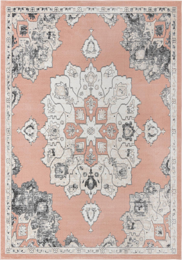 Rose 10' x 14' Parker Rectangle Area Rug Traditional Motif Classic Design Stain Resistant Carpet for Living, Dining, Bedrooms, Kitchen, Office for Sale at Rug Engine