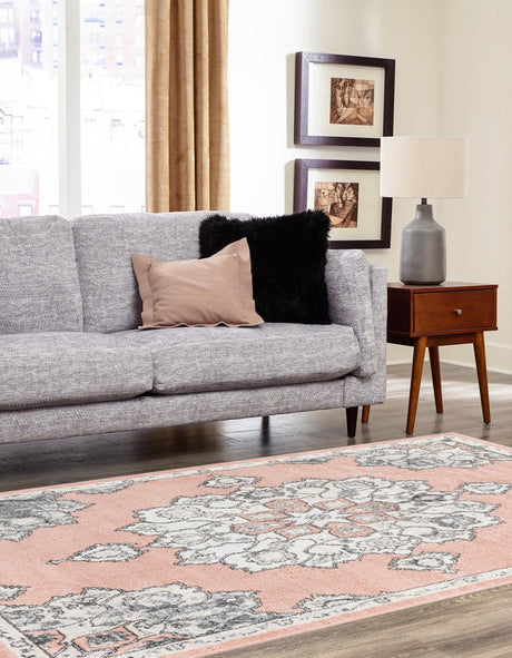 Rose 10' x 14' Parker Rectangle Area Rug Traditional Motif Classic Design Stain Resistant Carpet for Living, Dining, Bedrooms, Kitchen, Office for Sale at Rug Engine