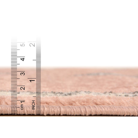 Rose 7' 10 x 7' 10 Parker Round Area Rug Traditional Motif Classic Design Stain Resistant Carpet for Living, Dining, Bedrooms, Kitchen, Office for Sale at Rug Engine