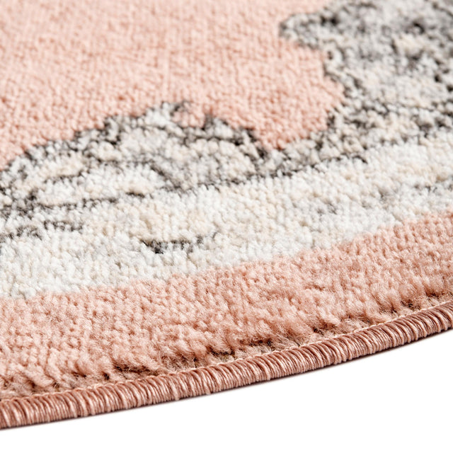 Rose 7' 10 x 7' 10 Parker Round Area Rug Traditional Motif Classic Design Stain Resistant Carpet for Living, Dining, Bedrooms, Kitchen, Office for Sale at Rug Engine