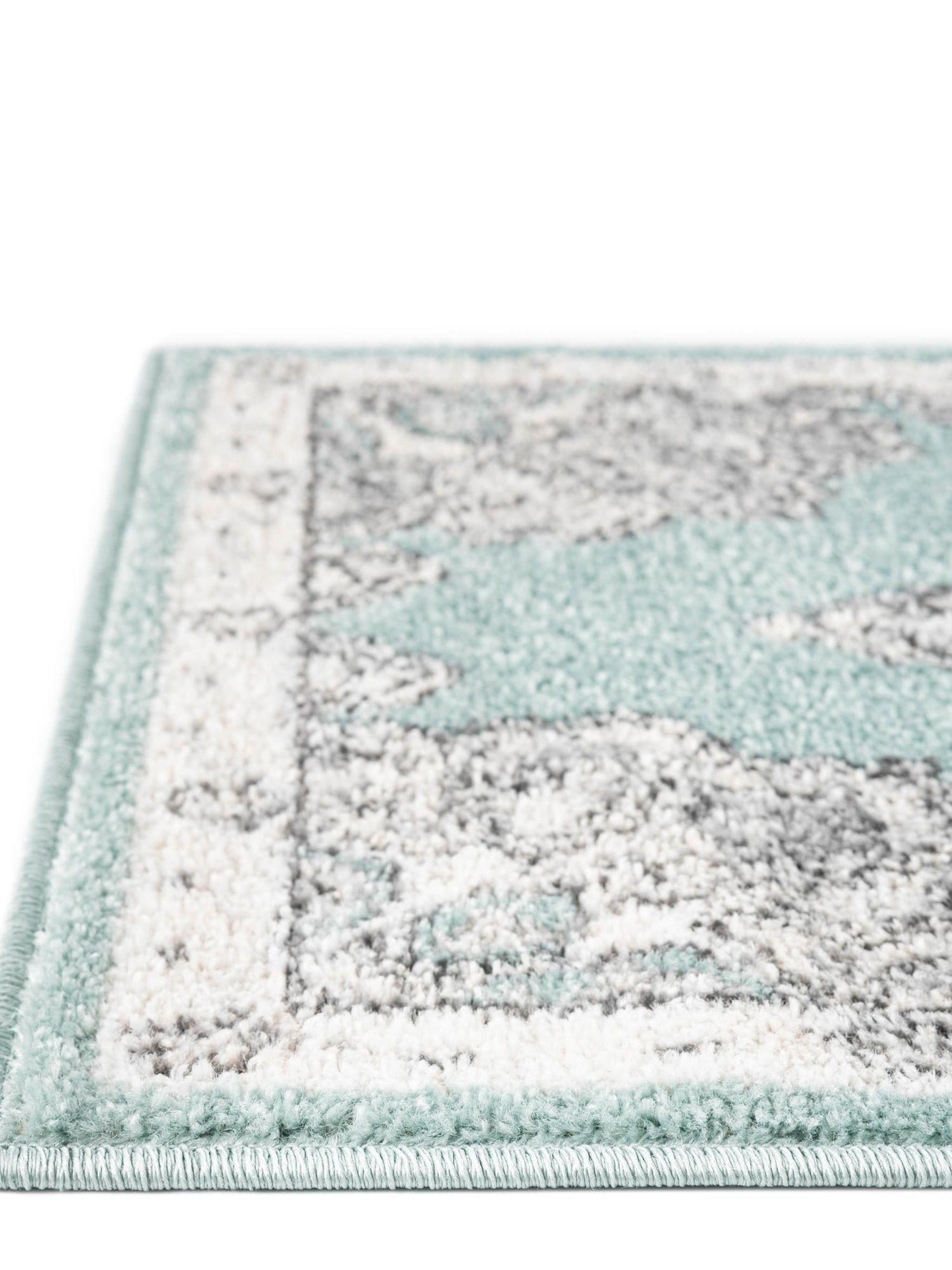 Aqua 10' x 13' Parker Rectangle Area Rug Traditional Motif Classic Design Stain Resistant Carpet for Living, Dining, Bedrooms, Kitchen, Office for Sale at Rug Engine