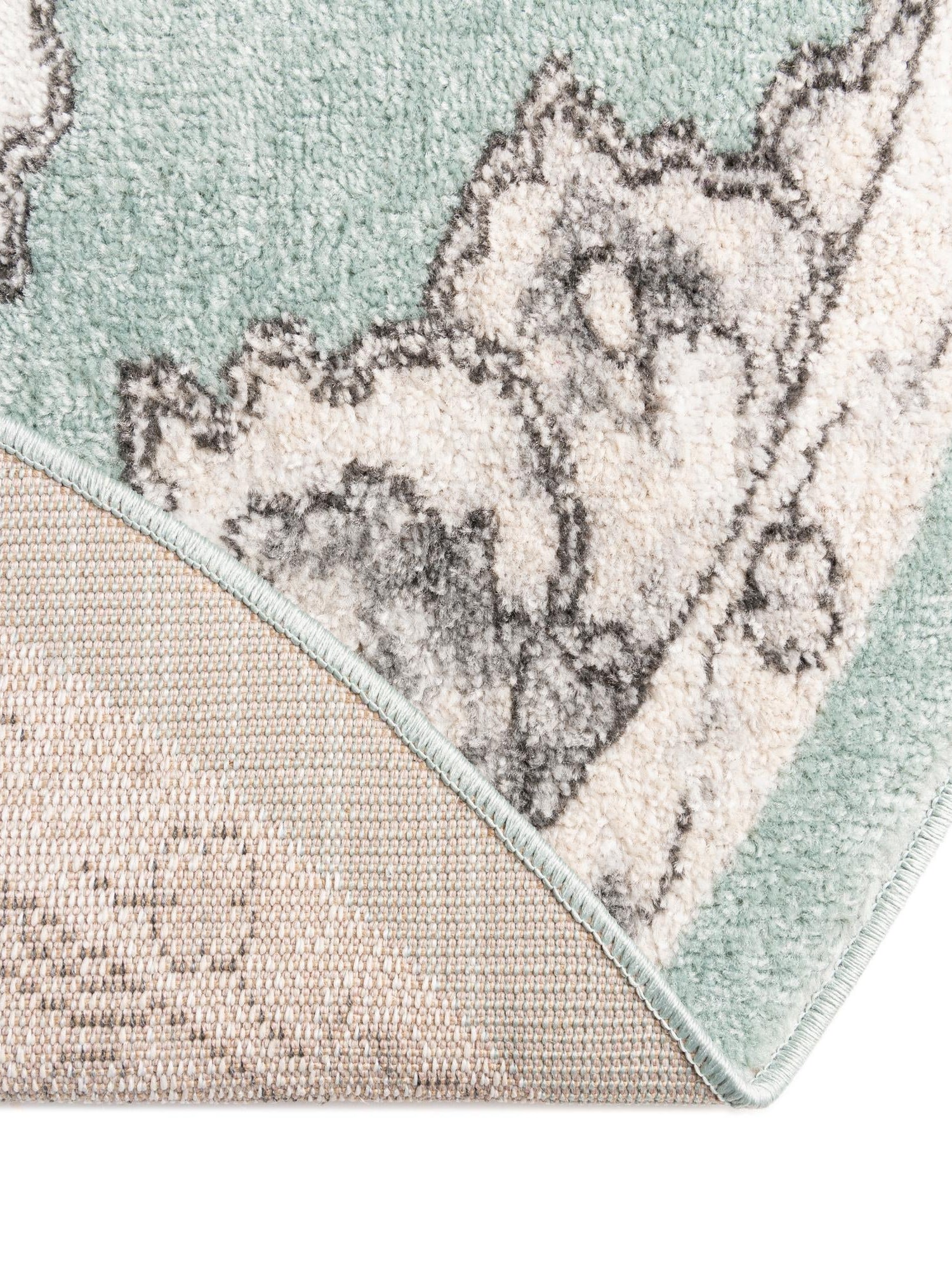 Aqua 3' 3 x 3' 3 Parker Round Area Rug Traditional Motif Classic Design Stain Resistant Carpet for Living, Dining, Bedrooms, Kitchen, Office for Sale at Rug Engine