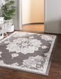 Charcoal 10' x 14' Parker Rectangle Area Rug Traditional Motif Classic Design Stain Resistant Carpet for Living, Dining, Bedrooms, Kitchen, Office for Sale at Rug Engine