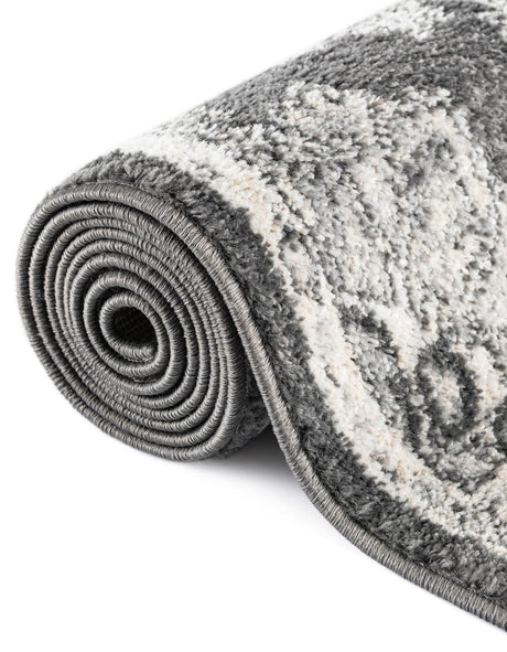 Charcoal 10' x 14' Parker Rectangle Area Rug Traditional Motif Classic Design Stain Resistant Carpet for Living, Dining, Bedrooms, Kitchen, Office for Sale at Rug Engine