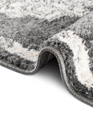 Charcoal 2' 7 x 12' Parker Runner Area Rug Traditional Motif Classic Design Stain Resistant Carpet for Living, Dining, Bedrooms, Kitchen, Office for Sale at Rug Engine