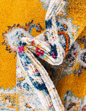 Yellow 3' 3 x 5' 3 Parker Rectangle Area Rug Traditional Motif Classic Design Stain Resistant Carpet for Living, Dining, Bedrooms, Kitchen, Office for Sale at Rug Engine