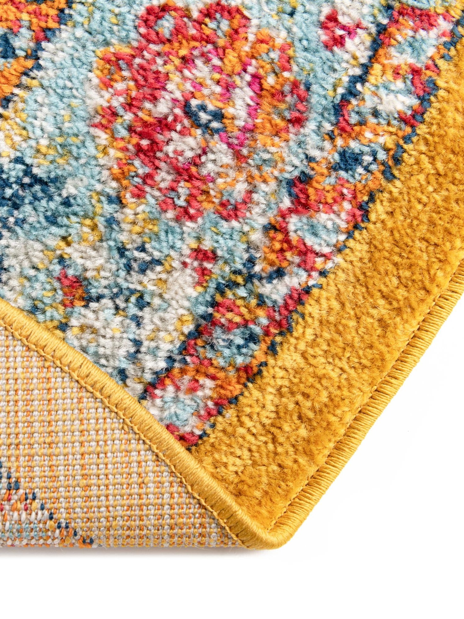 Yellow 3' 3 x 3' 3 Parker Round Area Rug Traditional Motif Classic Design Stain Resistant Carpet for Living, Dining, Bedrooms, Kitchen, Office for Sale at Rug Engine