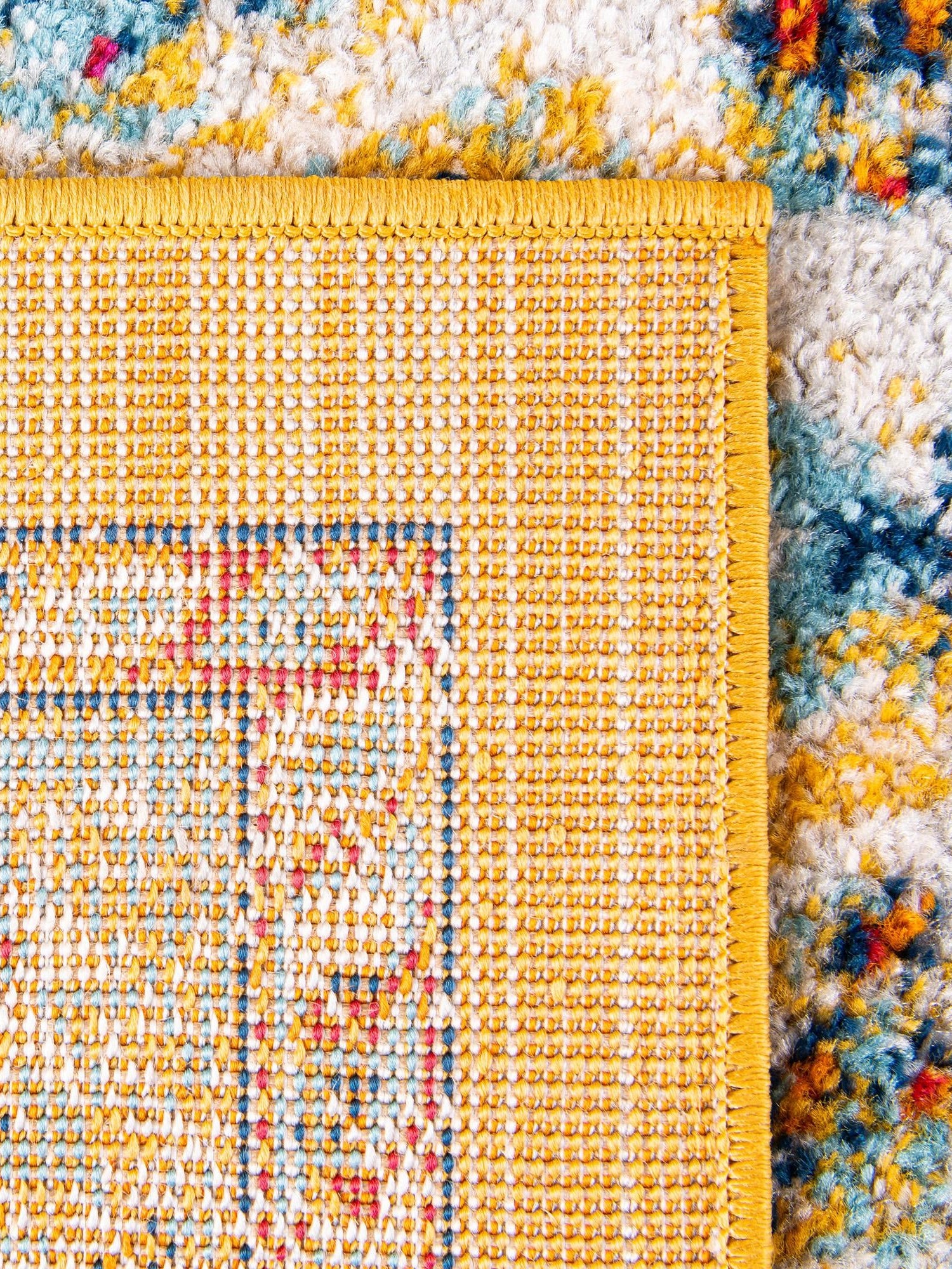 Yellow 7' 10 x 7' 10 Parker Octagon Area Rug Traditional Motif Classic Design Stain Resistant Carpet for Living, Dining, Bedrooms, Kitchen, Office for Sale at Rug Engine