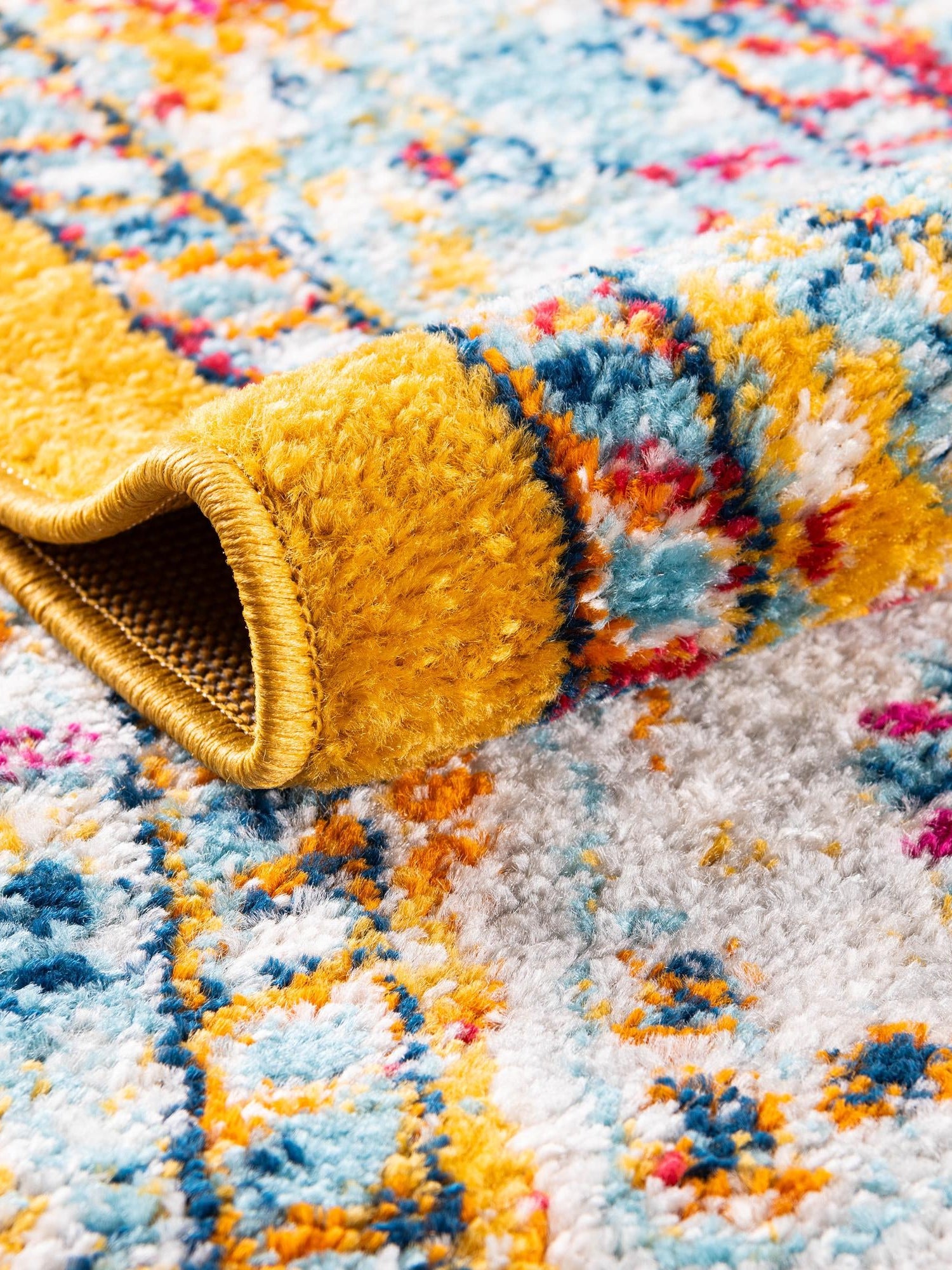 Yellow 2' x 8' Parker Runner Area Rug Traditional Motif Classic Design Stain Resistant Carpet for Living, Dining, Bedrooms, Kitchen, Office for Sale at Rug Engine