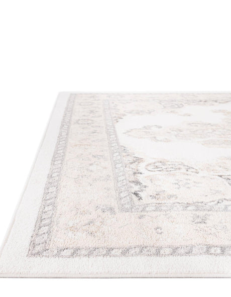 Ivory 7' x 10' Parker Rectangle Area Rug Traditional Motif Classic Design Stain Resistant Carpet for Living, Dining, Bedrooms, Kitchen, Office for Sale at Rug Engine