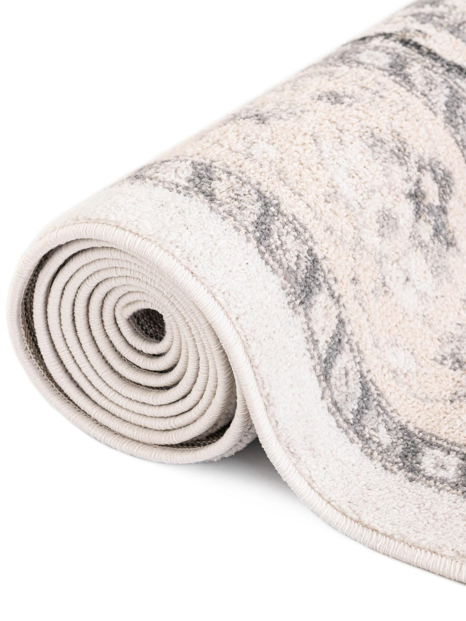 Ivory 7' 10 x 10' Parker Rectangle Area Rug Traditional Motif Classic Design Stain Resistant Carpet for Living, Dining, Bedrooms, Kitchen, Office for Sale at Rug Engine