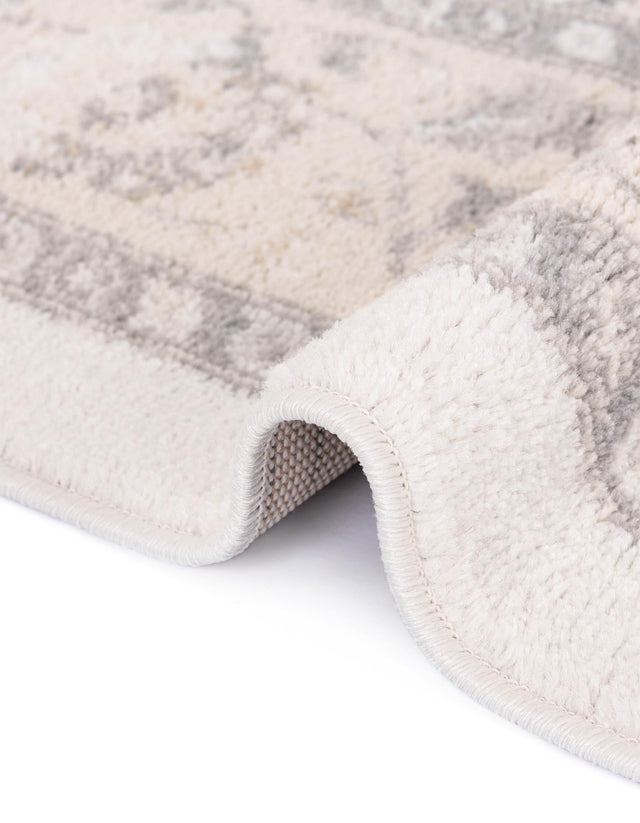 Ivory 5' x 5' Parker Round Area Rug Traditional Motif Classic Design Stain Resistant Carpet for Living, Dining, Bedrooms, Kitchen, Office for Sale at Rug Engine