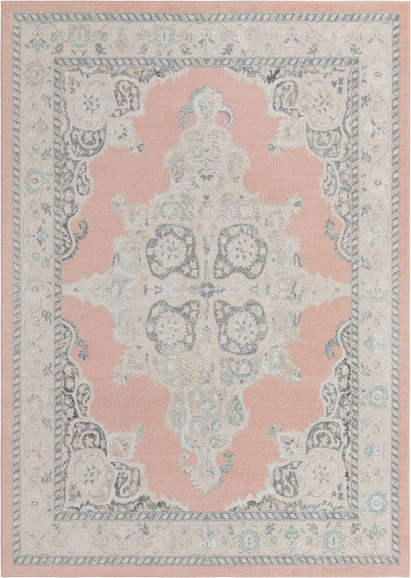 Rose 10' x 14' Parker Rectangle Area Rug Traditional Motif Classic Design Stain Resistant Carpet for Living, Dining, Bedrooms, Kitchen, Office for Sale at Rug Engine