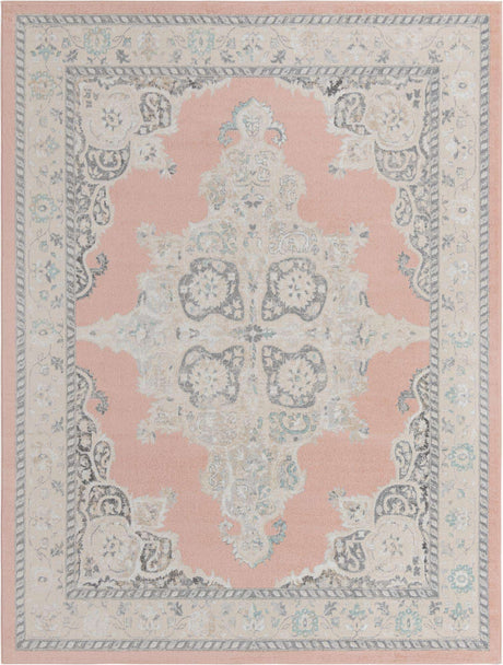 Rose 10' x 13' Parker Rectangle Area Rug Traditional Motif Classic Design Stain Resistant Carpet for Living, Dining, Bedrooms, Kitchen, Office for Sale at Rug Engine