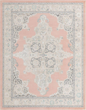 Rose 7' 10 x 10' Parker Rectangle Area Rug Traditional Motif Classic Design Stain Resistant Carpet for Living, Dining, Bedrooms, Kitchen, Office for Sale at Rug Engine