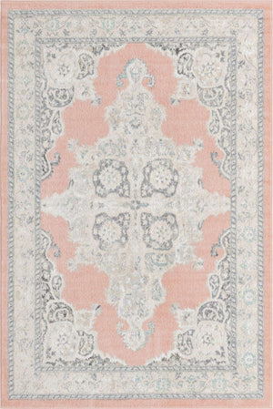 Rose 6' x 9' Parker Rectangle Area Rug Traditional Motif Classic Design Stain Resistant Carpet for Living, Dining, Bedrooms, Kitchen, Office for Sale at Rug Engine