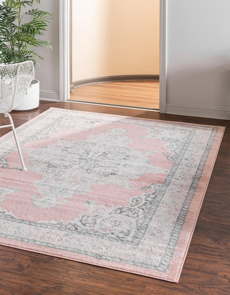Rose 9' x 12' Parker Rectangle Area Rug Traditional Motif Classic Design Stain Resistant Carpet for Living, Dining, Bedrooms, Kitchen, Office for Sale at Rug Engine