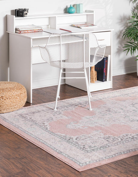 Rose 9' x 12' Parker Rectangle Area Rug Traditional Motif Classic Design Stain Resistant Carpet for Living, Dining, Bedrooms, Kitchen, Office for Sale at Rug Engine