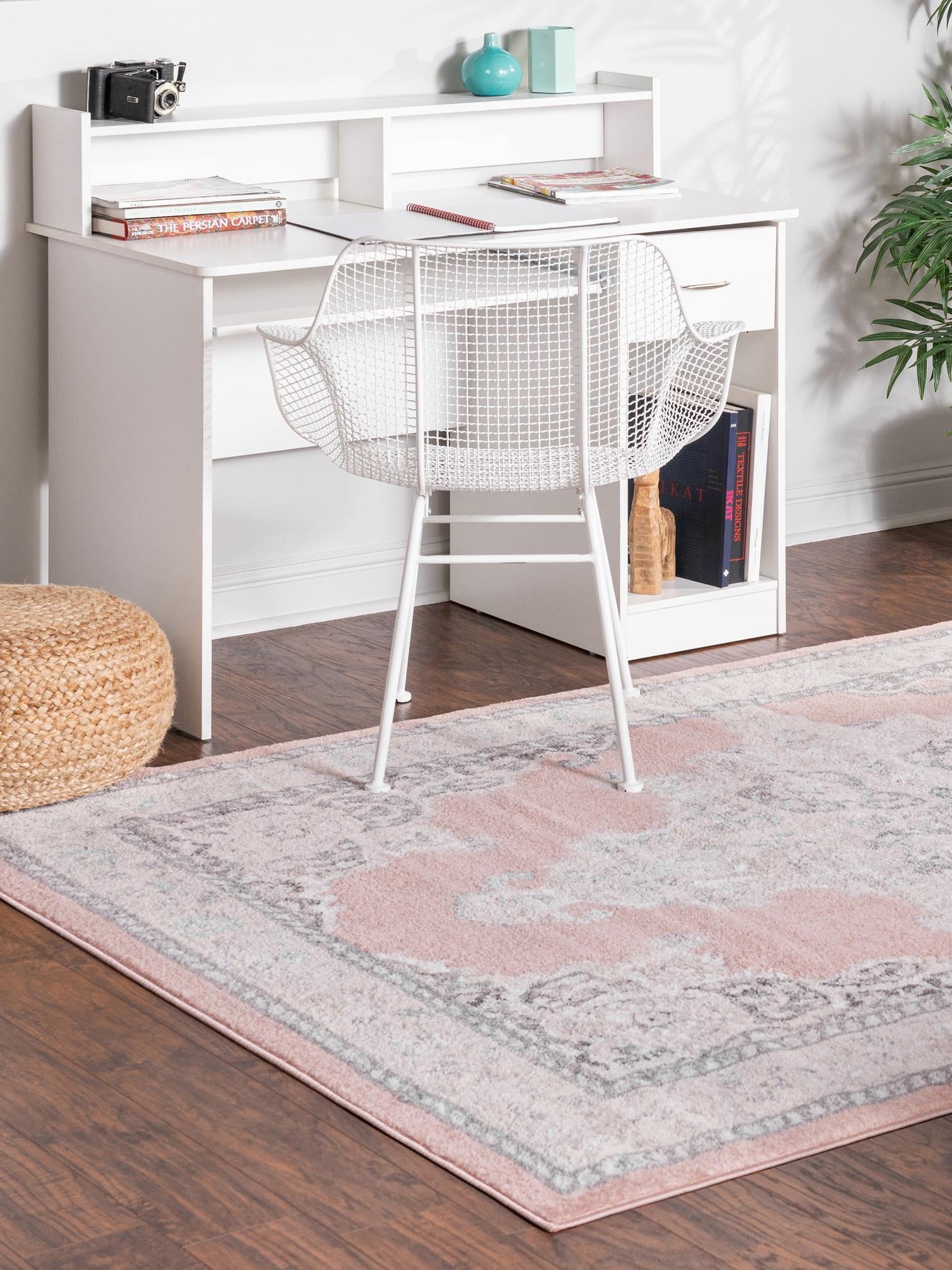 Rose 7' 10 x 10' Parker Rectangle Area Rug Traditional Motif Classic Design Stain Resistant Carpet for Living, Dining, Bedrooms, Kitchen, Office for Sale at Rug Engine