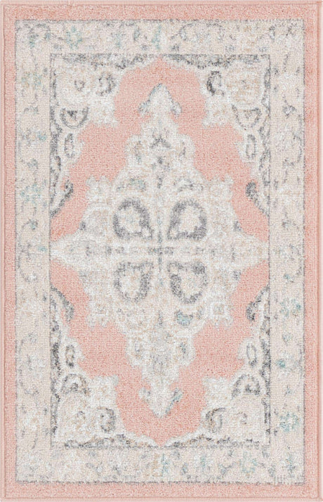 Rose 2' x 3' Parker Rectangle Area Rug Traditional Motif Classic Design Stain Resistant Carpet for Living, Dining, Bedrooms, Kitchen, Office for Sale at Rug Engine