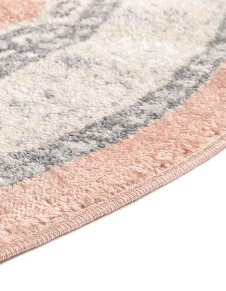 Rose 7' 10 x 7' 10 Parker Round Area Rug Traditional Motif Classic Design Stain Resistant Carpet for Living, Dining, Bedrooms, Kitchen, Office for Sale at Rug Engine