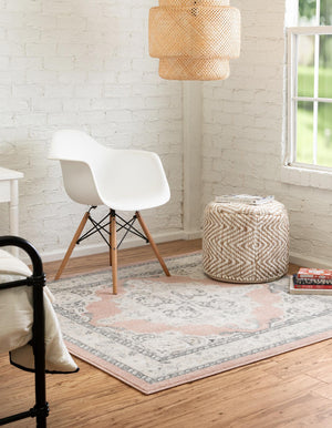 Rose 7' 10 x 7' 10 Parker Square Area Rug Traditional Motif Classic Design Stain Resistant Carpet for Living, Dining, Bedrooms, Kitchen, Office for Sale at Rug Engine