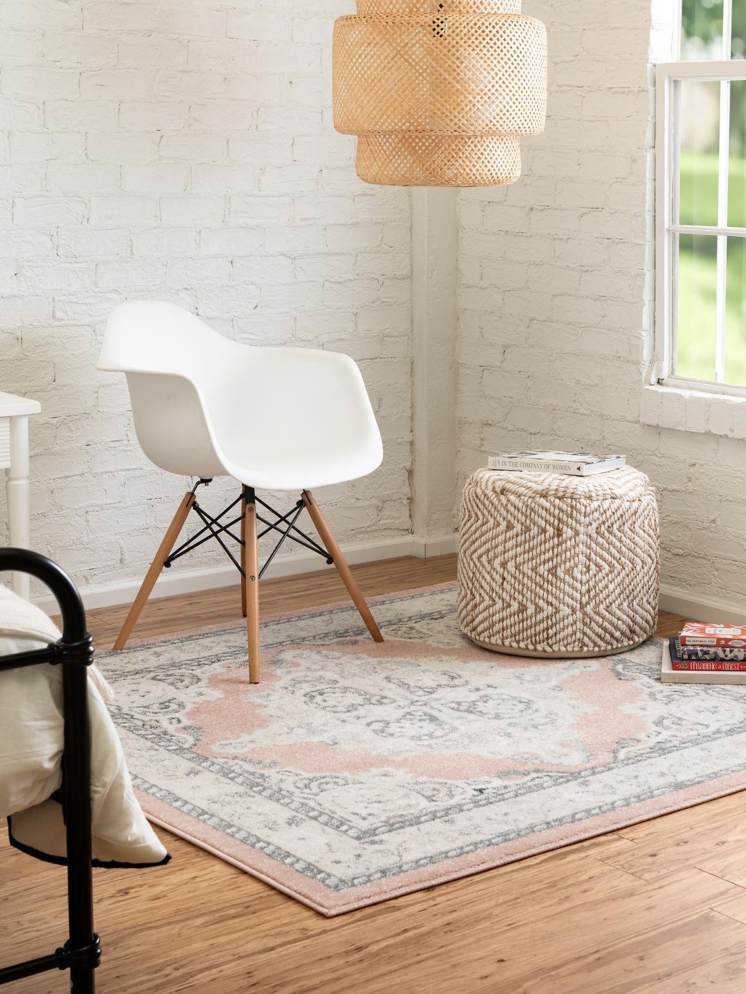 Rose 4' x 4' Parker Square Area Rug Traditional Motif Classic Design Stain Resistant Carpet for Living, Dining, Bedrooms, Kitchen, Office for Sale at Rug Engine