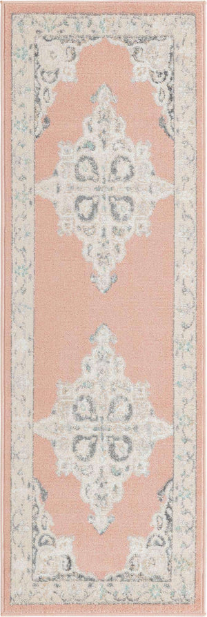 Rose 2' x 6' Parker Runner Area Rug Traditional Motif Classic Design Stain Resistant Carpet for Living, Dining, Bedrooms, Kitchen, Office for Sale at Rug Engine