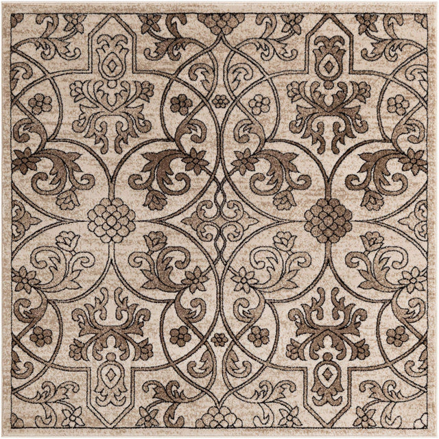 Dark Beige 5' 3 x 5' 3 Rushmore Square Area Rug 55% Polypropylene & 45% Polyester Durable Quality Carpet for Indoor Home Decorating for Sale at Rug Engine