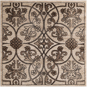 Dark Beige 4' x 4' Rushmore Square Area Rug 55% Polypropylene & 45% Polyester Durable Quality Carpet for Indoor Home Decorating for Sale at Rug Engine