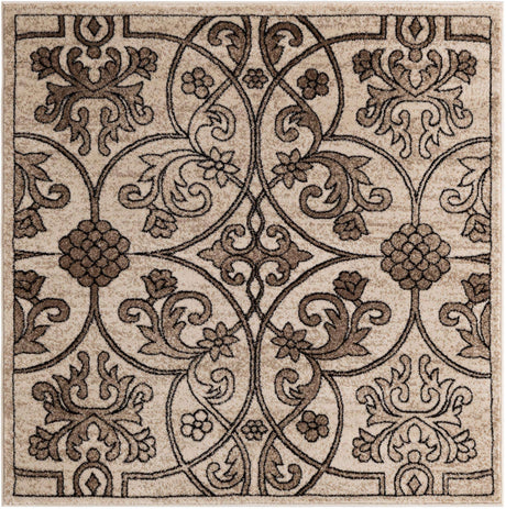Dark Beige 4' x 4' Rushmore Square Area Rug 55% Polypropylene & 45% Polyester Durable Quality Carpet for Indoor Home Decorating for Sale at Rug Engine