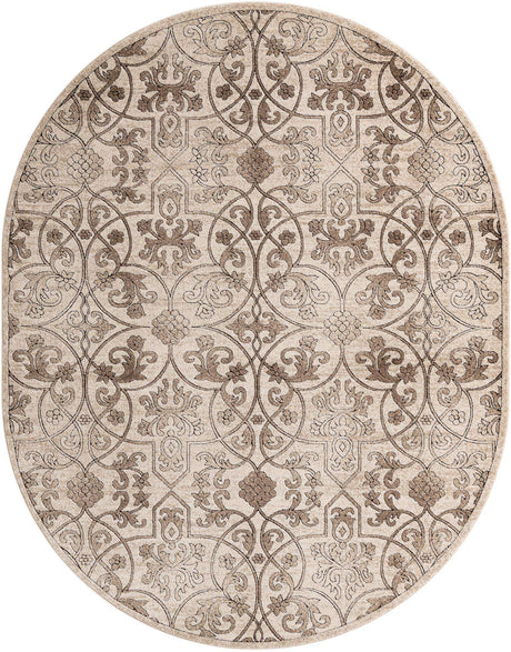Dark Beige 7' 10 x 10' Rushmore Oval Area Rug 55% Polypropylene & 45% Polyester Durable Quality Carpet for Indoor Home Decorating for Sale at Rug Engine