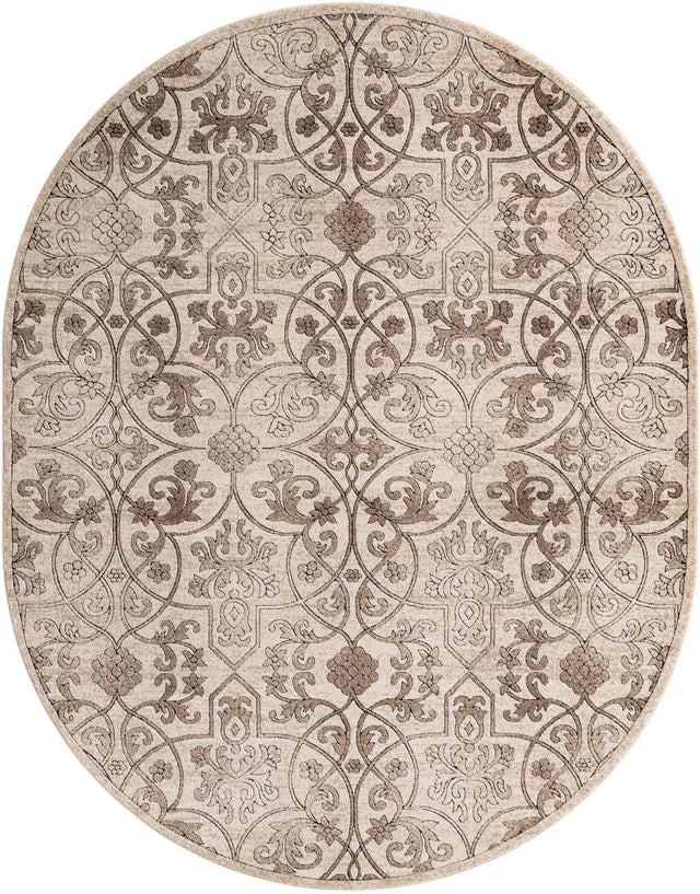 Dark Beige 7' 10 x 10' Rushmore Oval Area Rug 55% Polypropylene & 45% Polyester Durable Quality Carpet for Indoor Home Decorating for Sale at Rug Engine