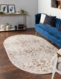 Dark Beige 4' 1 x 6' 1 Rushmore Oval Area Rug 55% Polypropylene & 45% Polyester Durable Quality Carpet for Indoor Home Decorating for Sale at Rug Engine