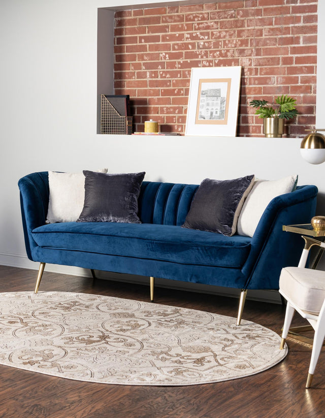 Dark Beige 4' 1 x 6' 1 Rushmore Oval Area Rug 55% Polypropylene & 45% Polyester Durable Quality Carpet for Indoor Home Decorating for Sale at Rug Engine