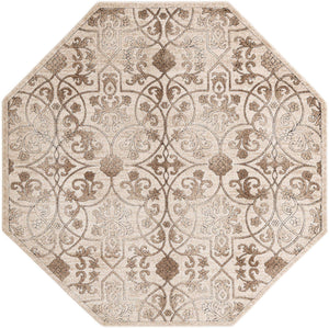 Dark Beige 7' 10 x 7' 10 Rushmore Octagon Area Rug 55% Polypropylene & 45% Polyester Durable Quality Carpet for Indoor Home Decorating for Sale at Rug Engine