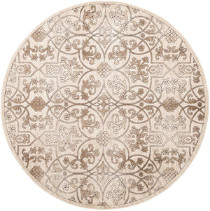 Dark Beige 7' 10 x 7' 10 Rushmore Round Area Rug 55% Polypropylene & 45% Polyester Durable Quality Carpet for Indoor Home Decorating for Sale at Rug Engine