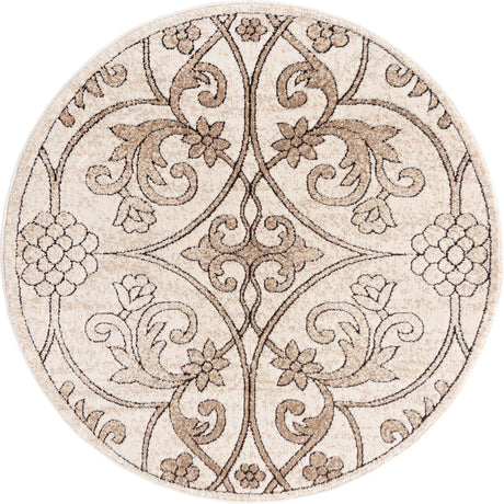 Dark Beige 3' 3 x 3' 3 Rushmore Round Area Rug 55% Polypropylene & 45% Polyester Durable Quality Carpet for Indoor Home Decorating for Sale at Rug Engine