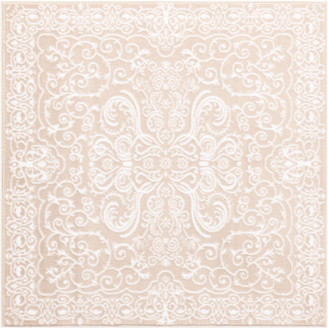 Beige 4' x 4' Rushmore Square Area Rug 55% Polypropylene & 45% Polyester Durable Quality Carpet for Indoor Home Decorating for Sale at Rug Engine