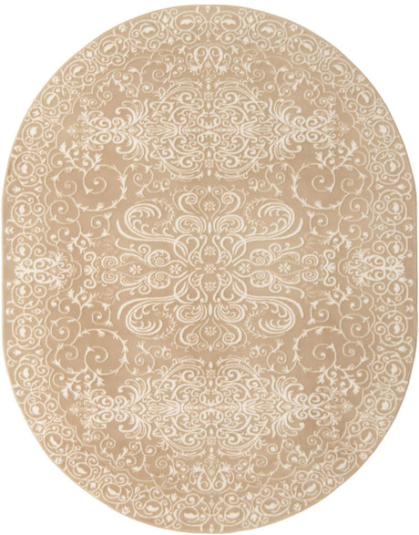 Beige 7' 10 x 10' Rushmore Oval Area Rug 55% Polypropylene & 45% Polyester Durable Quality Carpet for Indoor Home Decorating for Sale at Rug Engine