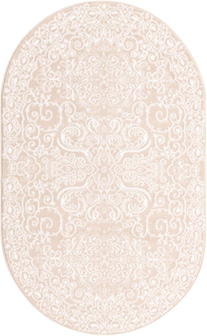 Beige 3' 3 x 5' 3 Rushmore Oval Area Rug 55% Polypropylene & 45% Polyester Durable Quality Carpet for Indoor Home Decorating for Sale at Rug Engine