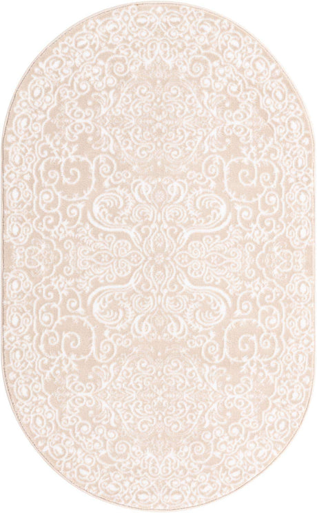 Beige 3' 3 x 5' 3 Rushmore Oval Area Rug 55% Polypropylene & 45% Polyester Durable Quality Carpet for Indoor Home Decorating for Sale at Rug Engine
