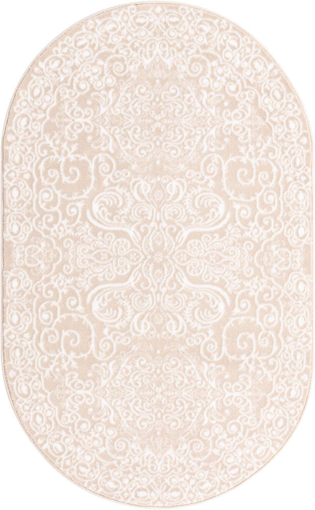 Beige 3' 3 x 5' 3 Rushmore Oval Area Rug 55% Polypropylene & 45% Polyester Durable Quality Carpet for Indoor Home Decorating for Sale at Rug Engine