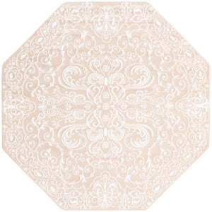 Beige 5' 3 x 5' 3 Rushmore Octagon Area Rug 55% Polypropylene & 45% Polyester Durable Quality Carpet for Indoor Home Decorating for Sale at Rug Engine